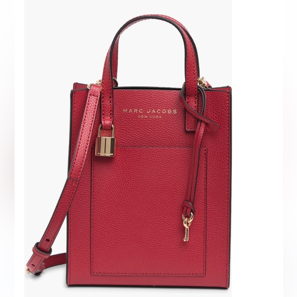 MARC JACOBS MICRO LEATHER TOTE H001L03FA22 Fire Red - Picture 1 of 12
